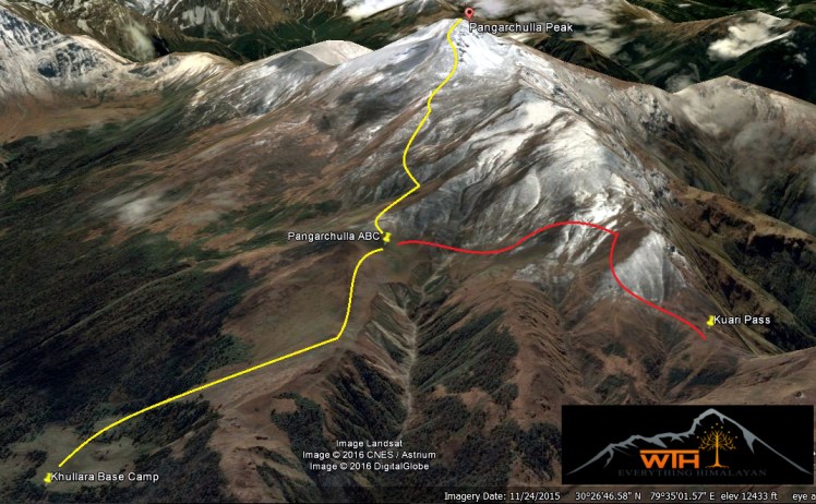 Pangarchulla Peak Google earth Map