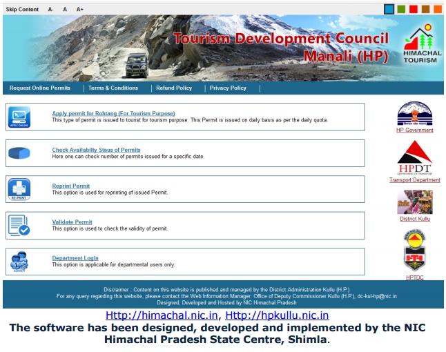 Rohtang online permit